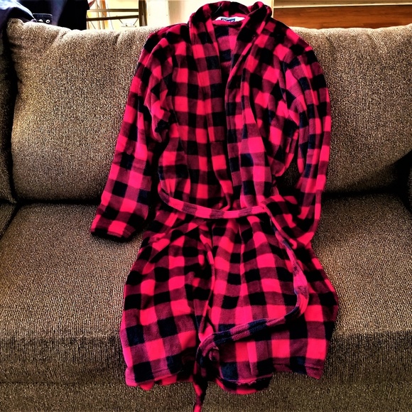 Hotel Spa Collection Other - Mens Bathrobe Hotel Spa Plush Plaid One-Size NEW